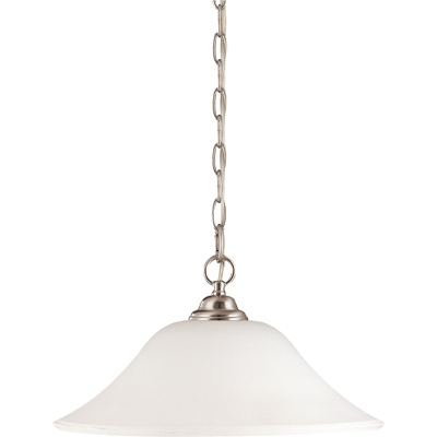 Nuvo Lighting 60/1829  Dupont - 1 Light 16" Hanging Dome with Satin White Glass in Brushed Nickel Finish